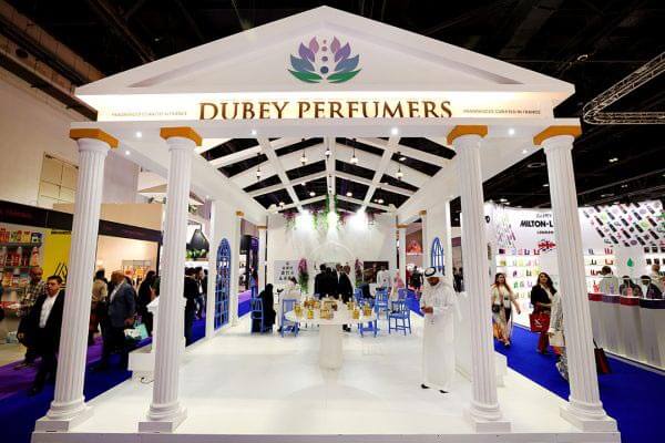 A custome exhibiton stand for Dubey Perfumers