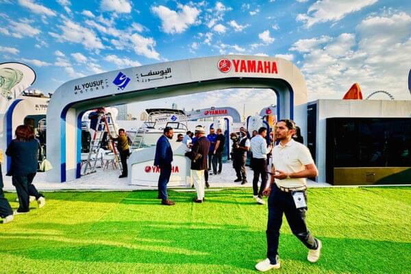 A Yamaha exhbition stand build in open by Strokes Exhibits