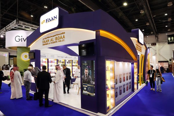 A custom exhibition stand built for Faan Al Ibdaa