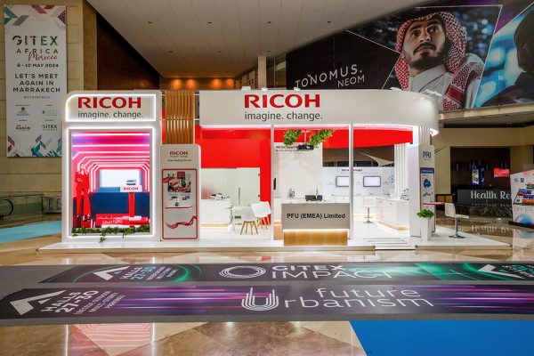 A custom stand built for Ricoh
