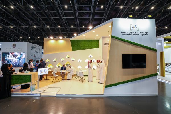 A custom exhibition stand built for Fujairah National Resources Corperation